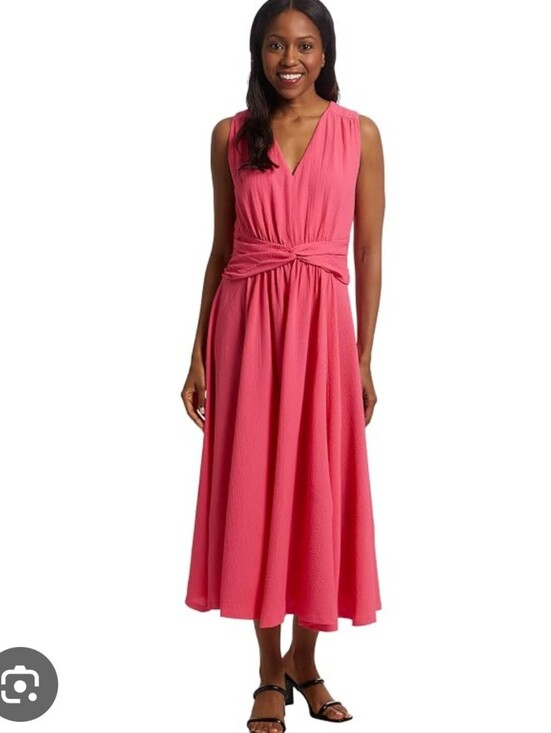 Calvin Klein Dresses & Skirts - Calvin Klein NWT Pink V Neck Twist Waist Midi Dress Size 6 $149 Cocktail